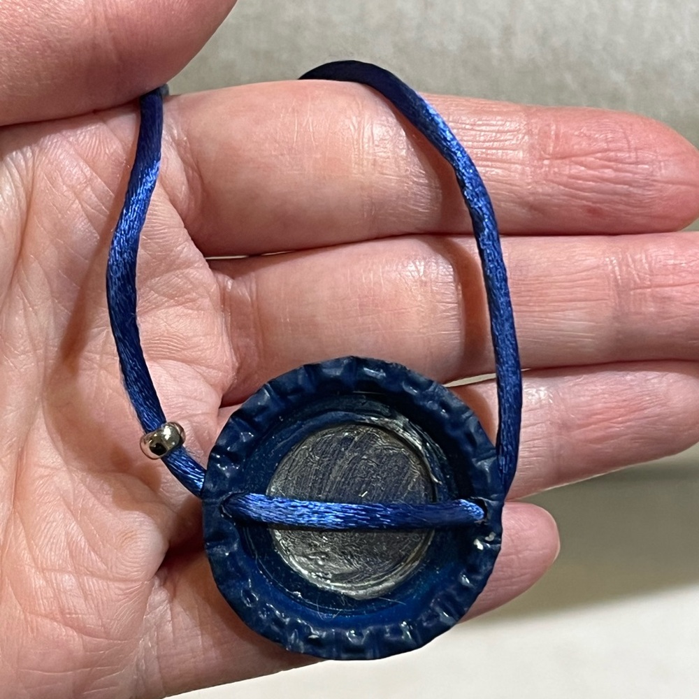 Fleur De Lis Blue Necklace - Picture 4 of 5